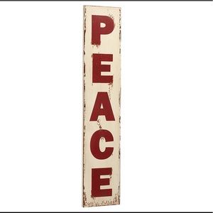 Pottery Barn Large Distressed and Rustic Wooden Peace Sign ☮️✌️🕊